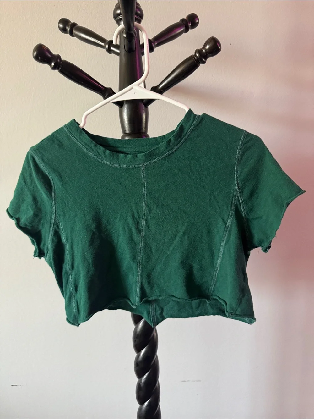 Women’s Cropped Forest Green Crewneck Tee 2.L2